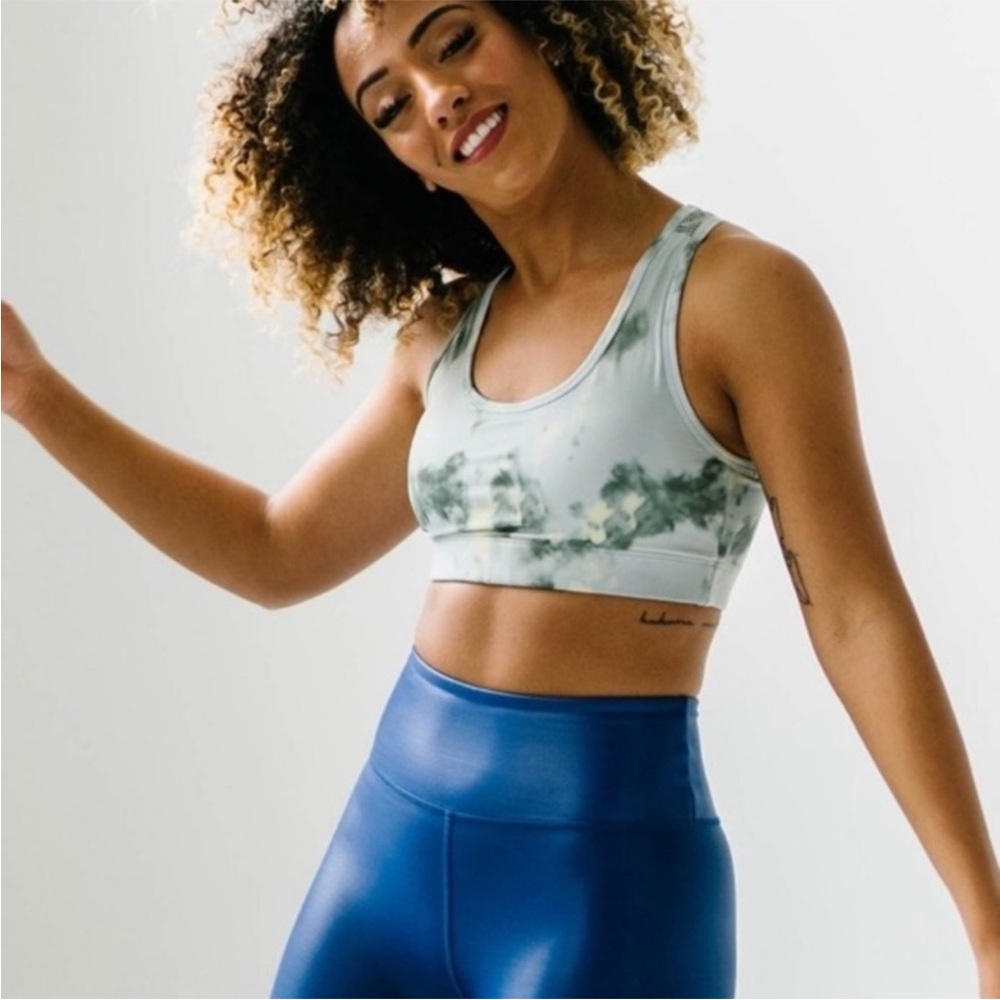 ZIYA Active Hendrix Bomber Tie Dye Lace Back Sports Bra Size L